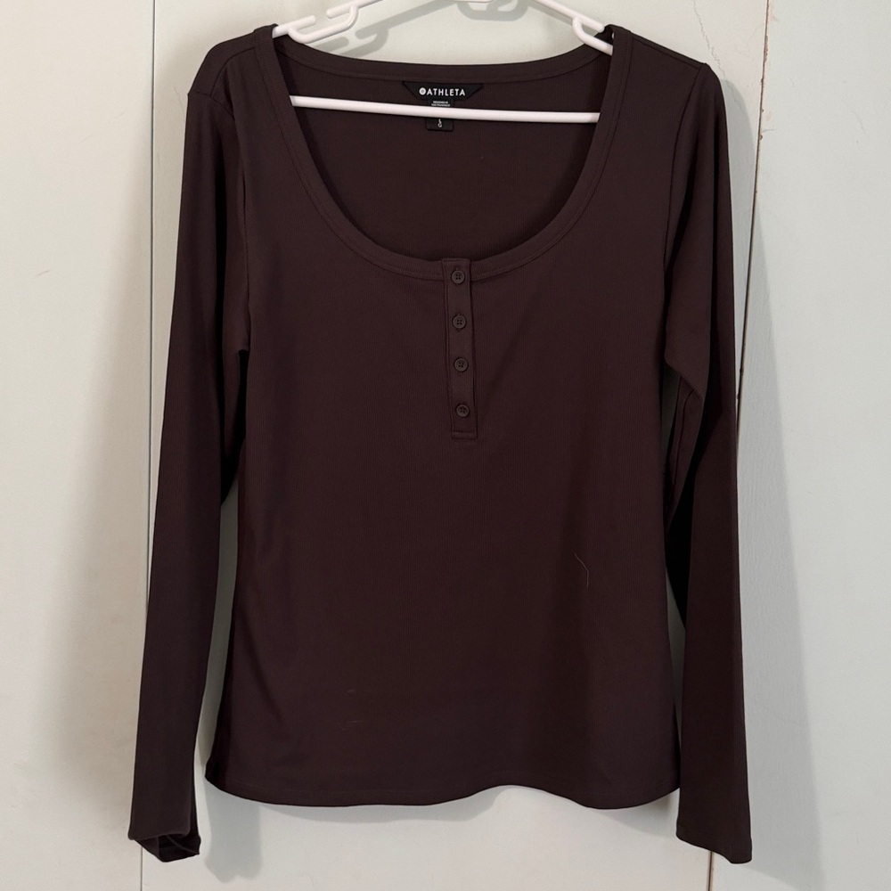 Athleta Dark Brown Long Sleeve Top